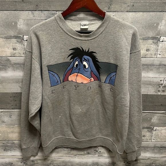 Vintage Other - VINTAGE 90S DISNEY EEYORE GREY GRAPHIC CREWNECK SWEATSHIRT MENS LARGE